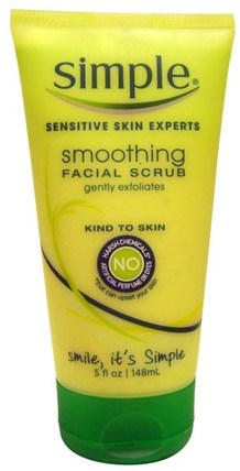 Smoothing Facial Scrub, 5 fl oz (148 ml) by Simple Skincare, 美容，面部去角質 HK 香港