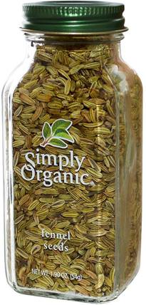 1.90 oz (54 g) by Simply Organic Fennel Seeds, 食品，香料和調料，茴香香料 HK 香港