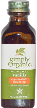 Non-Alcoholic Flavoring, Farm Grown, 2 fl oz (59 ml) by Simply Organic Madagascar Vanilla, 補充劑，香草精華豆 HK 香港
