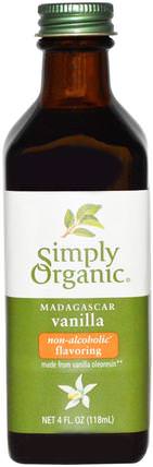 Non-Alcoholic Flavoring, Farm Grown, 4 fl oz (118 ml) by Simply Organic Madagascar Vanilla, 補充劑，香草精華豆 HK 香港