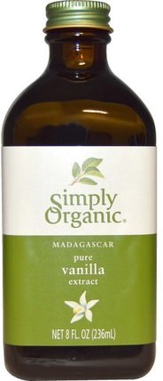 Madagascar, 8 fl oz (236 ml) by Simply Organic Pure Vanilla Extract, 補充劑，香草精華豆 HK 香港
