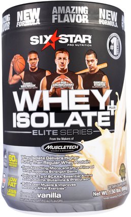 Six Star Pro Nutrition, Whey Isolate + Plus, Elite Series, French Vanilla, 1.50 lbs (680 g) by Six Star, 補充劑，乳清蛋白，運動 HK 香港