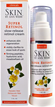 Clinicals, Super Retinol, Slow-Release Retinol Cream, 1 fl oz by Skin By Ann Webb, 健康，皮膚，晚霜，美容，面部護理，視黃醇皮膚 HK 香港