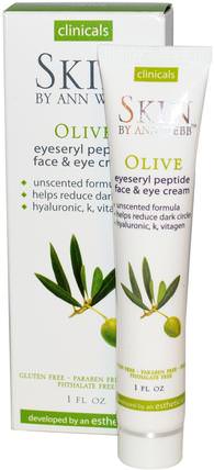 Eyeseryl Peptide Face & Eye Cream, Olive, 1 fl oz by Skin By Ann Webb, 美容，眼霜，面部護理，皮膚 HK 香港