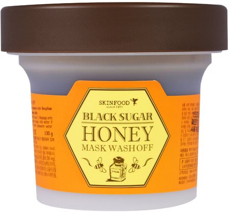 Black Sugar Honey Mask Wash Off, 3.5 oz (100 g) by Skinfood, 洗澡，美容，面膜，糖，水果面膜 HK 香港