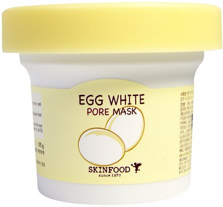 Egg White Pore Mask, 125 g by Skinfood, 洗澡，美容，面膜，米飯，雞蛋麵膜 HK 香港