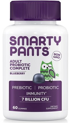 Adult Probiotic Complete, Blueberry, 60 Gummies by SmartyPants, 補充劑，益生菌 HK 香港