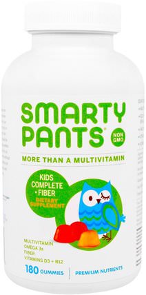Kids Complete Fiber Multivitamin, 180 Gummies by SmartyPants, 維生素，多種維生素，多種維生素gummies，兒童健康，兒童gummies HK 香港