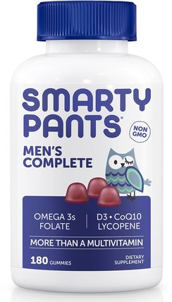 Mens Complete, 180 Gummies by SmartyPants, 維生素，多種維生素，多種維生素gummies，男性多種維生素 HK 香港
