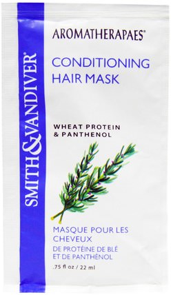 Conditioning Hair Mask, Wheat Protein & Panthenol.75 fl oz (22 ml) by Smith & Vandiver, 洗澡，美容，頭髮，頭皮，洗髮水，護髮素 HK 香港