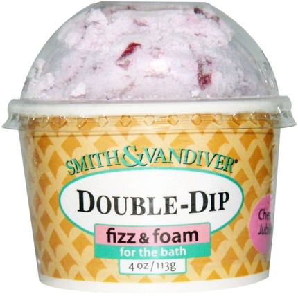 Double-Dip Fizz & Foam, Cherries Jubilee, 4 oz (113 g) by Smith & Vandiver, 洗澡，美容，浴鹽 HK 香港