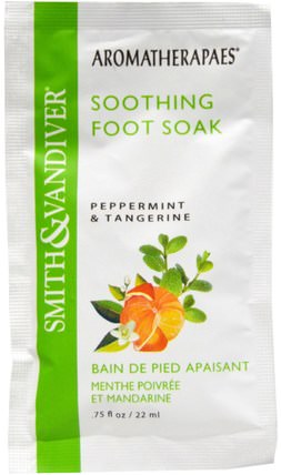Smith & Vandiver, Soothing Foot Soak, Peppermint & Tangerine.75 fl oz (22 ml) by Smith & Vandiver, 洗澡，美容，沐浴鹽，腳部護理 HK 香港