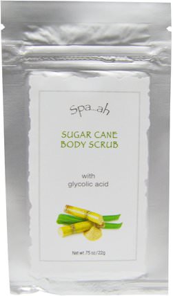 Spa.ah, Sugar Cane Body Scrub With Glycolic Acid.75 oz (22 g) by Smith & Vandiver, 洗澡，美容，身體磨砂 HK 香港