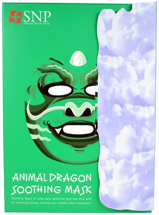 Animal Dragon Soothing Mask, 10 Masks x (25 ml) Each by SNP, 洗澡，美容，面膜，面膜 HK 香港