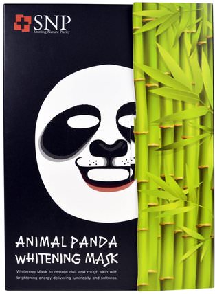 Animal Panda Whitening Mask, 10 Masks x (25 ml) Each by SNP, 洗澡，美容，面膜，面膜 HK 香港