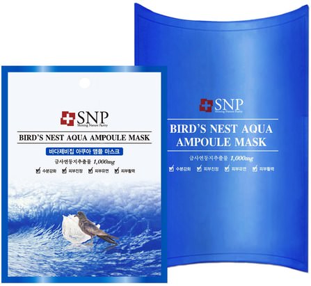 Birds Nest Aqua Ampoule Mask, 1000 mg, 10 Packets, 25 ml Each by SNP, 洗澡，美容，面膜，面膜 HK 香港