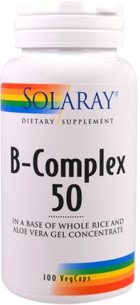 B-Complex 50, 100 Veggie Caps by Solaray, 維生素，維生素b複合物 HK 香港