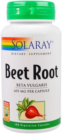 Beet Root, 605 mg, 100 Veggie Caps by Solaray, 草藥，甜菜粉根 HK 香港