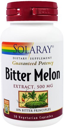 Bitter Melon Extract, 500 mg, 30 Veggie Caps by Solaray, 草藥，苦瓜 HK 香港