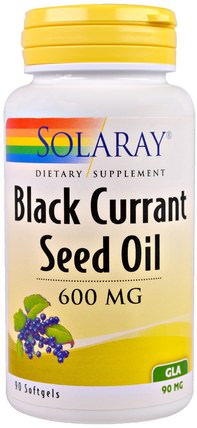Black Currant Seed Oil, 600 mg, 90 Softgels by Solaray, 補充劑，efa omega 3 6 9（epa dha），黑醋栗 HK 香港