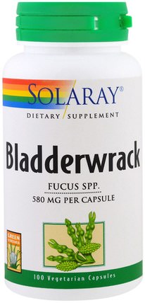 Bladderwrack, 100 Veggie Caps by Solaray, 草藥，膀胱，健康 HK 香港