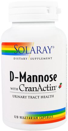 D-Mannose with CranActin, 120 Vegetarian Capsules by Solaray, 補充劑，d-甘露糖 HK 香港