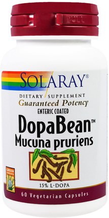 DopaBean, Mucuna Pruriens, 60 Veggie Caps by Solaray, 草藥，阿育吠陀阿育吠陀草藥，mucuna HK 香港