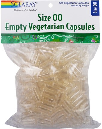 Empty Vegetarian Capsules Size 00, 500 Veggie Caps by Solaray, 補品，空膠囊 HK 香港