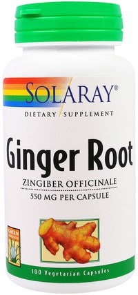 Ginger Root, 550 mg, 100 Veggie Caps by Solaray, 草藥，姜根 HK 香港