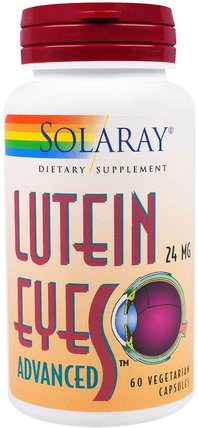 Lutein Eyes Advanced, 24 mg, 60 Veggie Caps by Solaray, 補充劑，抗氧化劑，葉黃素 HK 香港