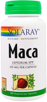 Maca, 525 mg, 100 Veggie Caps by Solaray, 健康，男人，瑪卡，補品，adaptogen HK 香港