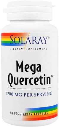 Mega Quercetin, 1200 mg, 60 Veggie Caps by Solaray, 補充劑，槲皮素 HK 香港