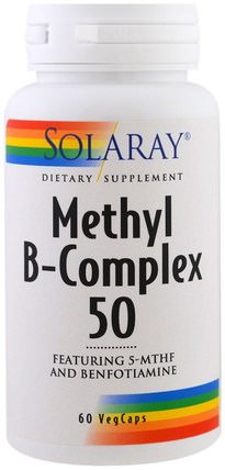 Methyl B-Complex 50, 60 Veggie Caps by Solaray, 維生素，葉酸 HK 香港