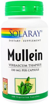 Mullein, 330 mg, 100 Veggie Caps by Solaray, 健康，肺和支氣管，毛蕊花 HK 香港