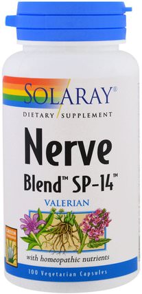 Nerve Blend SP-14, 100 Veggie Caps by Solaray, 草藥，纈草 HK 香港