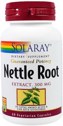 Nettle Root Extract, 300 mg, 60 Veggie Caps by Solaray, 草藥，蕁麻刺痛，蕁麻根 HK 香港
