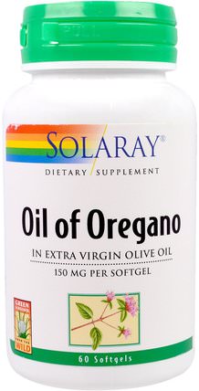 Oil of Oregano, 150 mg, 60 Softgels by Solaray, 補充劑，牛至油 HK 香港