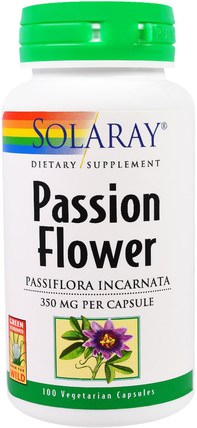 Passion Flower, 350 mg, 100 Veggie Caps by Solaray, 草藥，激情花 HK 香港