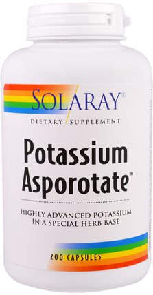 Potassium Asporotate, 200 Capsules by Solaray, 補充劑，礦物質，鉀 HK 香港