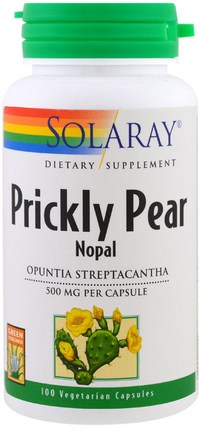 Prickly Pear, Nopal, 500 mg, 100 Veggie Caps by Solaray, 健康，血糖，胭脂仙人掌（仙人掌仙人掌） HK 香港