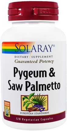 Pygeum & Saw Palmetto, 120 Vegetarian Capsules by Solaray, 健康，男人，pygeum HK 香港