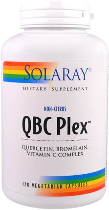 QBC Plex - Quercetin, Bromelain, Vitamin C Complex, 120 Veggie Caps by Solaray, 補充劑，槲皮素 HK 香港