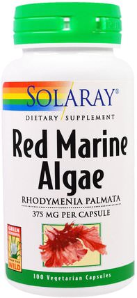 Red Marine Algae, 375 mg, 100 Vegetarian Capsules by Solaray, 補充劑，紅色礦物海藻 HK 香港