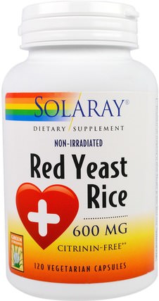 Red Yeast Rice, 600 mg, 120 Veggie Caps by Solaray, 補品，紅曲米 HK 香港