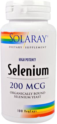 Selenium, 200 mcg, 100 VegCaps by Solaray, 補充劑，抗氧化劑，硒 HK 香港