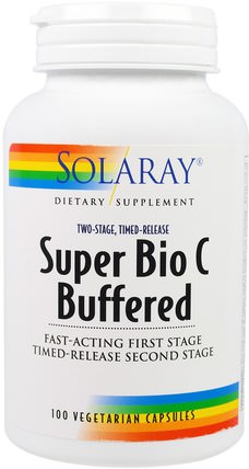 Super Bio C Buffered, 100 Vegetarian Capsules by Solaray, 維生素，維生素c，維生素C緩衝 HK 香港