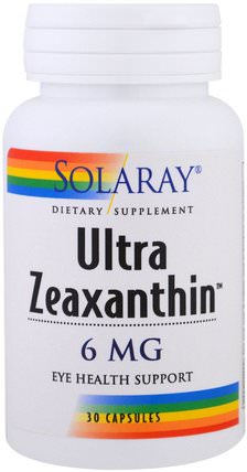 Ultra Zeaxanthin, 6 mg, 30 Capsules by Solaray, 補充劑，類胡蘿蔔素，玉米黃質，健康，眼部護理，視力保健 HK 香港