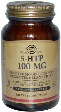 5-HTP, 100 mg, 90 Vegetable Capsules by Solgar, 補充劑，5-htp，5-htp 100 mg HK 香港
