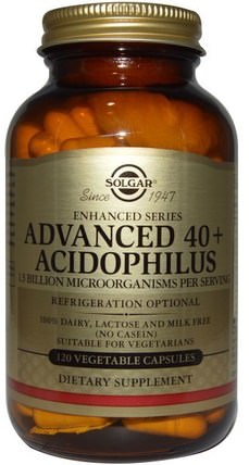 Advanced 40+ Acidophilus, 120 Vegetable Capsules by Solgar, 補充劑，益生菌，嗜酸乳桿菌 HK 香港