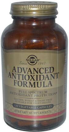 Advanced Antioxidant Formula, 120 Vegetable Capsules by Solgar, 補充劑，抗氧化劑，健康 HK 香港